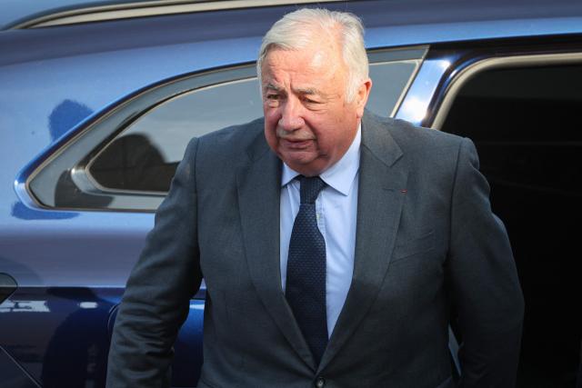 President of the French Senate Gerard Larcher arrives for the annual Bastille Day military parade on the Champs-Elysees Avenue in Paris on July 14, 2026. (Photo by Ludovic MARIN / AFP)