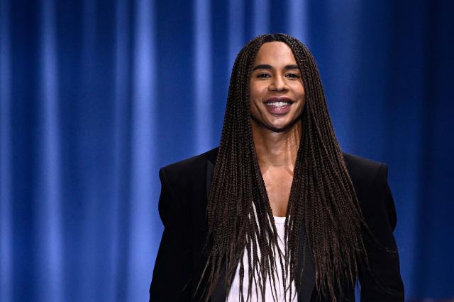 (FILES) French fashion designer Olivier Rousteing acknowledges the audience at the end of the Balmain show as part of the Paris Fashion Week Womenswear Spring/Summer 2024, in Paris on September 27, 2023. French designer Olivier Rousteing has been appointed creative director of Paco Rabanne, the Spanish luxury fashion house and the designer announced on Instagram on July 14, 2026. (Photo by JULIEN DE ROSA / AFP)