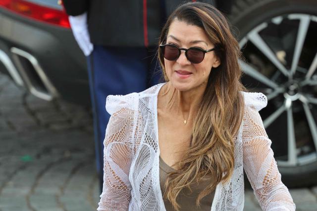 French politician Sabrina Agresti-Roubache arrives for the annual Bastille Day military parade on the Champs-Elysees Avenue in Paris on July 14, 2026. (Photo by Ludovic MARIN / AFP)