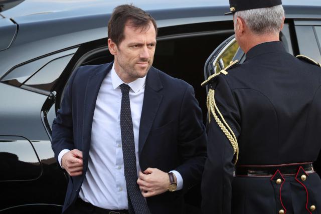 France’s junior Minister for ecological transition Mathieu Lefevre arrives for the annual Bastille Day military parade on the Champs-Elysees Avenue in Paris on July 14, 2026. (Photo by Ludovic MARIN / AFP)