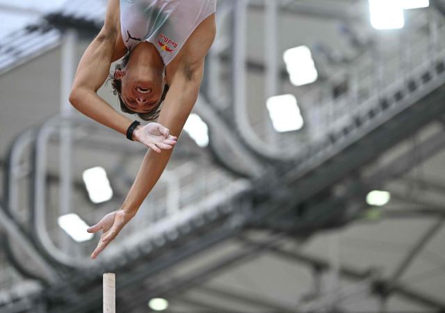 Sweden's Armand Duplantis competes during the men's pole Vault competition of the Gyulai Istvan Memorial Athletics Grand Prix in Budapest, Hungary on July 14, 2026. (Photo by Attila KISBENEDEK / AFP)