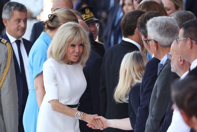 French President's wife Brigitte Macron arrives for a ceremony marking the 10th anniversary of an attack that killed 86 people and injured more than 400 in Nice, on the French riviera city of Nice on July 14, 2026. A solemn march, an interfaith ceremony, a military parade and a memorial service presided over by French President are on the programme for the commemorations marking the 10th anniversary of the attack on the Promenade des Anglais in Nice, as announced by the city council on July 1, 2026.
On July 14, 2016, Mohamed Lahouaiej-Bouhlel, a Tunisian national, drove a 19-tonne lorry for nearly 2 km into the crowd that had just been watching the fireworks, killing 86 people and injuring more than 400 before he was shot dead. (Photo by Valery HACHE / AFP)