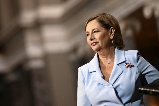 Darline Graham Nordone, sister of Lindsey Graham, looks on during her ceremonial swearing in to become a US Senator in the Old Senate Chamber at the US Capitol in Washington, DC, on July 14, 2026. South Carolina Governor Henry McMaster on July 13 appointed the late Republican senator Lindsey Graham's younger sister to complete his term, hours after President Donald Trump publicly urged him to choose her. Darline Graham Nordone will serve in the US Senate until Graham's term expires in January, following his unexpected death at the weekend at the age of 71. (Photo by Kent NISHIMURA / AFP)