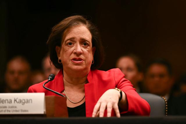 US Supreme Court Justice Elena Kagan testifies during a Senate Appropriations Subcommittee on Financial Services hearing on Capitol Hill in Washington, DC, on July 14, 2026. (Photo by Kent NISHIMURA / AFP)