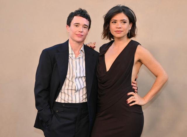 US actor Elliot Page and girlfriend Julia Shiplett attend "The Odyssey" premiere at the AMC Lincoln Square in New York on July 14, 2026. (Photo by ANGELA WEISS / AFP)