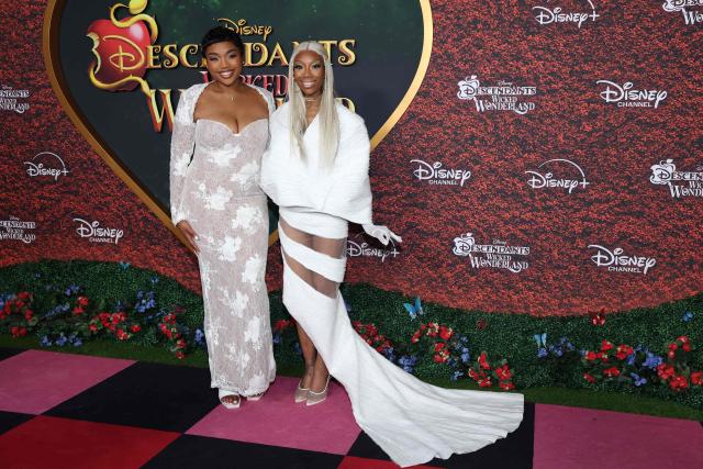 US singer/songwriter Brandy (R) and daughter Sy'Rai Smith attend "Descendants: Wicked Wonderland" premiere at the Academy Museum of Motion Pictures in Los Angeles on July 14, 2026. (Photo by VALERIE MACON / AFP)