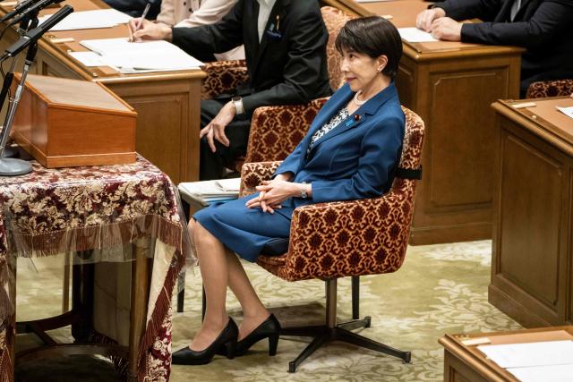 Japan's Prime Minister Sanae Takaichi attends the joint meeting of the committees of both houses on fundamental national policies at the National Diet in Tokyo on July 15, 2026. (Photo by Yuichi YAMAZAKI / AFP)