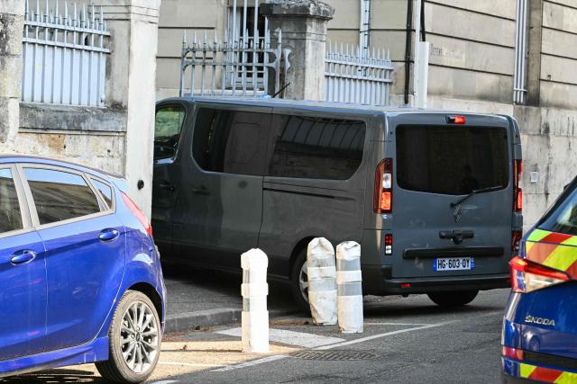 This photograph shows a police motorcade arriving to the courthouse before a hearing of   Jerome Barella, suspected of the killing of 11-year-old Lyhanna, in Agen on July 15, 2026. The death and rape of Lyhanna, an 11-year-old middle school student who went missing in late May before being found dead on June 4 in the Gers, has stirred a wave of anger and emotion across the country, with an inspection mission concluding there were failures in the justice system. Barella, a 41-year-old father of a school friend of the victim, had twice before been formally accused of raping a child, but investigations had been dropped or had stalled. (Photo by Lionel BONAVENTURE / AFP)