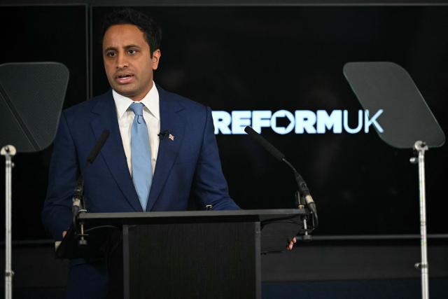 Reform UK's Head of Policy Zia Yusuf speaks during a party press conference in central London on July 15, 2026. (Photo by JUSTIN TALLIS / AFP)