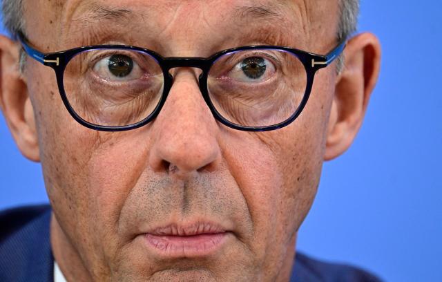 German Chancellor Friedrich Merz addresses journalists during his summer press conference in Berlin, Germany, on July 15, 2026. (Photo by Tobias SCHWARZ / AFP)