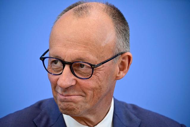 German Chancellor Friedrich Merz addresses journalists during his summer press conference in Berlin, Germany, on July 15, 2026. (Photo by Tobias SCHWARZ / AFP)