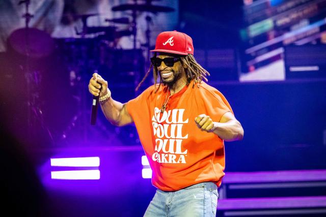 US rapper Lil Jon performs during the opening of US rapper Pitbull's concert at the GelreDome in Arnhem on July 15, 2026. (Photo by Marcel Krijgsman / ANP / AFP) / Netherlands OUT