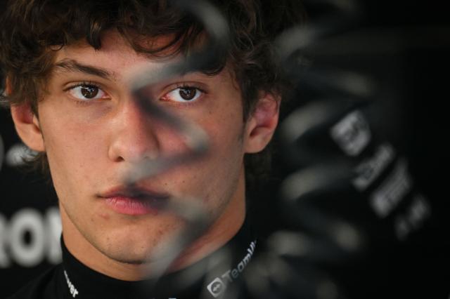 Mercedes' Italian driver Kimi Antonelli reacts in the garage before taking part in the third practice session at the Spa-Francorchamps circuit, in Spa, ahead of the Formula One Belgian Grand Prix, on July 18, 2026. (Photo by Andrej ISAKOVIC / AFP)