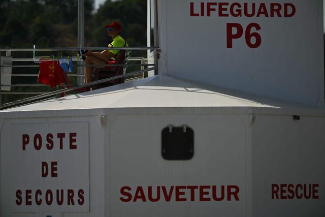 This photograph shows a lifeguard station at Le Racou beach in Argeles-sur-Mer, on the Mediterranean coast in southwestern France, on July 18, 2026. (Photo by Lionel BONAVENTURE / AFP)