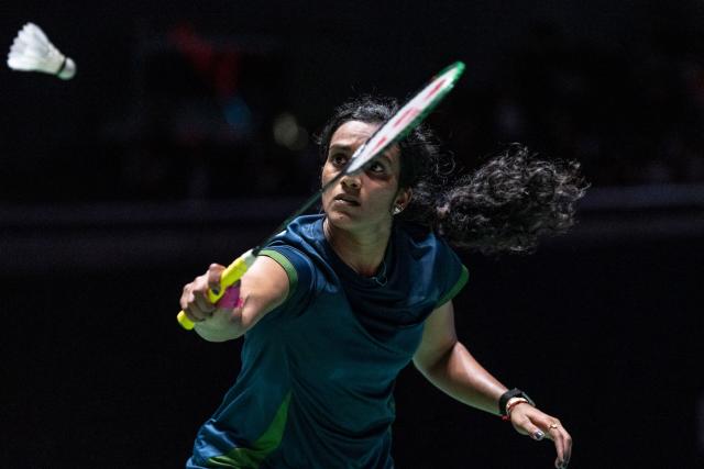 India’s Pusarla Venkata Sindhu hits a return against Japan’s Akane Yamaguchi in their women's singles final match of the Japan Open badminton tournament at Tokyo Gymnasium in Tokyo on July 19, 2026. (Photo by Yuichi YAMAZAKI / AFP)