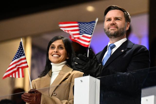 (FILES) US Vice President JD Vance and US second lady Usha Vance watch the opening ceremony of the Milano Cortina 2026 Winter Olympic Games at the San Siro stadium in Milan, northern Italy, on February 6, 2026. US Vice President JD Vance and Second Lady Usha Vance welcomed their fourth child on July 19, 2026, a baby boy named Alec Neel Vance, they said in a statement. (Photo by Alexander NEMENOV / AFP)