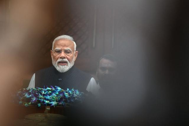 India's Prime Minister Narendra Modi addresses the media on the first day of the monsoon session of the parliament in New Delhi on July 20, 2026. (Photo by Sajjad HUSSAIN / AFP)