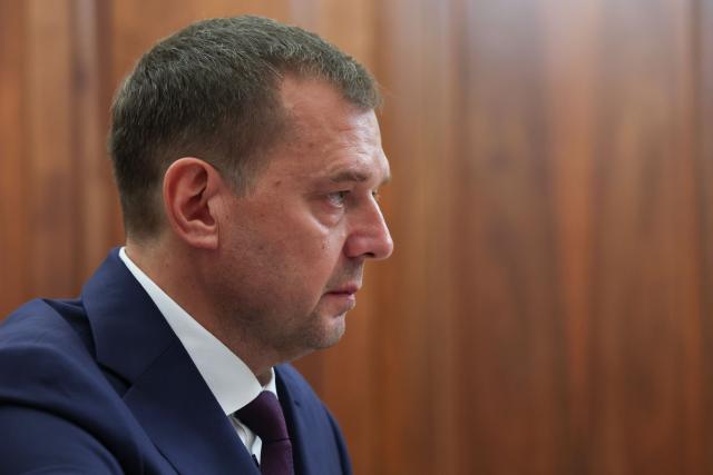 In this pool photograph distributed by the Russian state agency Sputnik, Yevgeny Balitsky, Moscow-installed leader of the Russian-controlled parts of the Zaporizhzhia region, meets with Russia's President at the Kremlin in Moscow on July 20, 2026. (Photo by Alexander KAZAKOV / POOL / AFP)