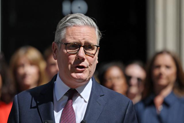 Britain's outgoing prime minister Keir Starmer makes a statement in front of 10 Downing Street in central London on July 20, 2026, before formally tendering his resignation to the king. (Photo by Henry NICHOLLS / AFP)