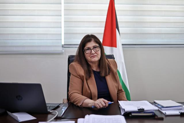 Palestinian Foreign Minister Varsen Aghabekian Shahin poses for a photograph during an interview with AFP in the Israeli-occupied West Bank city of Ramallah on July 15, 2026. (Photo by Zain JAAFAR / AFP)