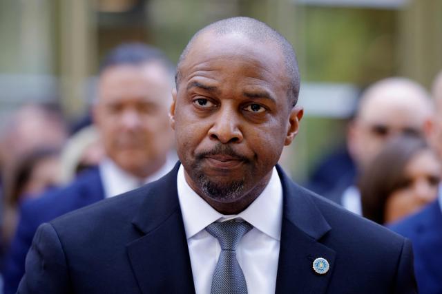 Jeffrey L. Tyler, FBI special agent in charge for the Washington field office, speaks to the press outside the federal courthouse in the Brooklyn borough of New York City on July 20, 2026, following the sentencing of Mexican drug lord Ismael "El Mayo" Zambada. Zambada was sentenced Monday to life in prison by a federal court in New York for co-founding and leading the powerful Sinaloa cartel. The 76-year-old "El Mayo" is the former top associate of the organization's founder, Joaquin "El Chapo" Guzman, who is serving a life sentence in a maximum-security prison in Colorado. (Photo by Leonardo MUNOZ / AFP)