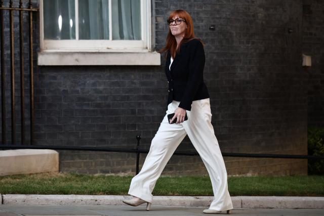 Former Housing minister Angela Rayner arrives at Downing Street in London, July 20, 2026 as cabinet appointments are being made after Andy Burnham became Britain's new Prime Minister. Burnham vowed on Monday to put forward a 10-year plan for Britain, saying the country needed to make politics work. (Photo by Henry Nicholls / AFP)