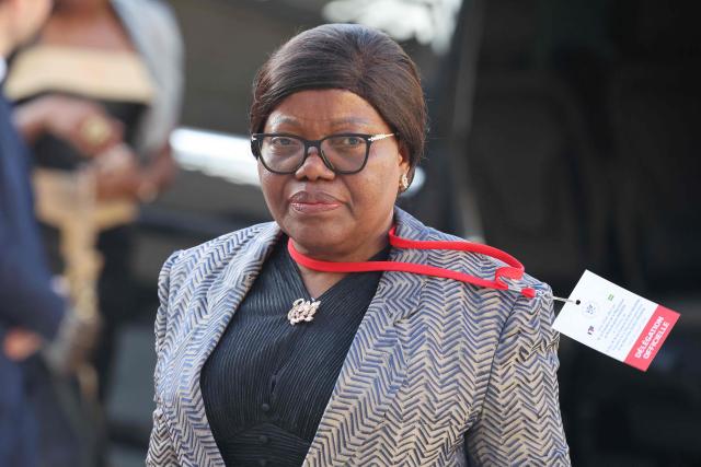 Gabon's Defence Minister Brigitte Onkanowa arrives for a State diner on the sidelines of the State Visit of Gabon's President at the Elysee Palace in Paris on July 20, 2026. (Photo by Ludovic MARIN / AFP)