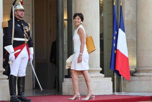 CEO of the Eramet Group, Christel Bories arrives for a State diner on the sidelines of the State Visit of Gabon's President at the Elysee Palace in Paris on July 20, 2026. (Photo by Ludovic MARIN / AFP)