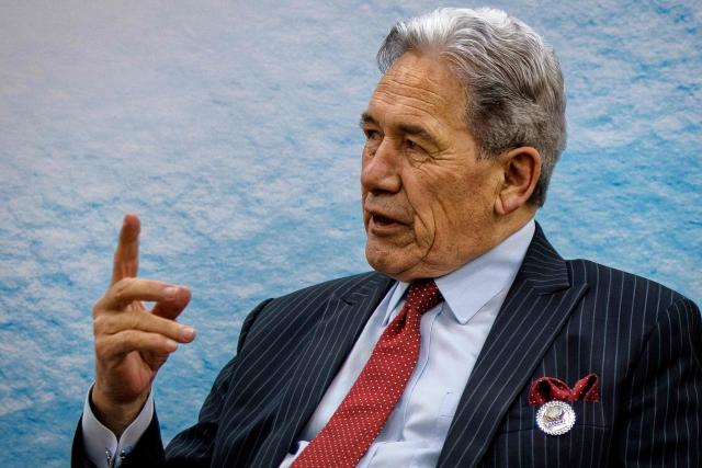 New Zealand Foreign Minister Winston Peters speaks with Philippines Foreign Secretary Theresa Lazaro (not pictured) during a bilateral meeting on the sidelines of the Association of Southeast Asian Nations (ASEAN) Foreign Ministers' Meeting in Pasay, Metro Manila on July 21, 2026. (Photo by Ezra Acayan / POOL / AFP)