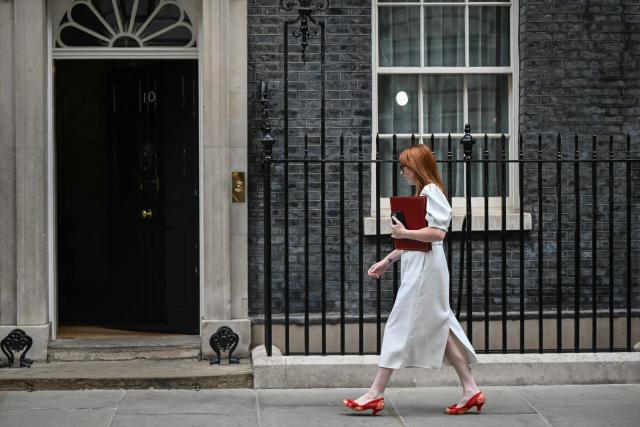 Britain’s incoming Housing Secretary Angela Rayner arrives ahead of a cabinet meeting in Downing Street in London on July 21, 2026, a day after Andy Burnham became Britain's new prime minister. Britain's new Prime Minister Andy Burnham lost no time on July 20 in reshaping the cabinet he inherited from Keir Starmer, removing key figures and offering others new positions. (Photo by JUSTIN TALLIS / AFP)