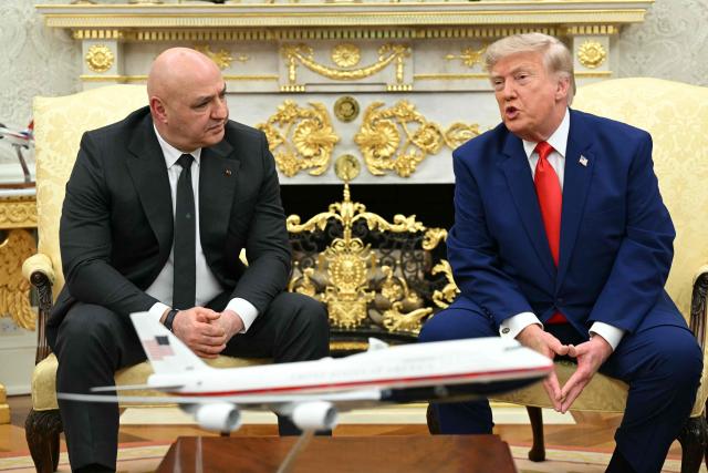 US President Donald Trump speaks during a meeting with Lebanese President Joseph Aoun in the Oval Office of the White House in Washington, DC, on July 21, 2026. (Photo by SAUL LOEB / AFP)
