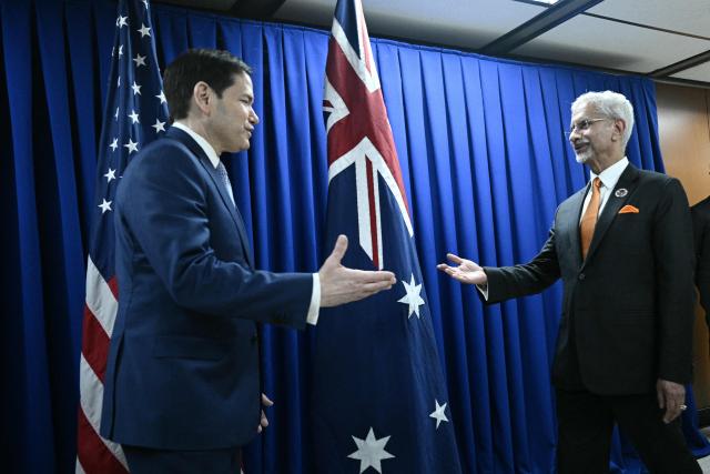 US Secretary of State Marco Rubio meets with India External Affairs Minister S. Jaishankar on the sidelines of the Association of Southeast Asian Nations (ASEAN) Foreign Ministers' Meeting in Pasay, Metro Manila on July 22, 2026. (Photo by Brendan SMIALOWSKI / POOL / AFP)