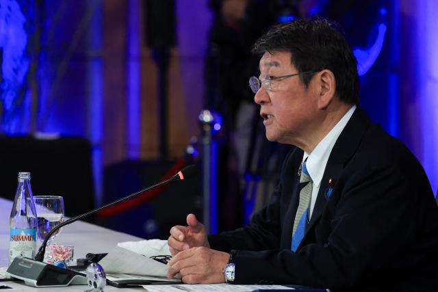 Japan's Foreign Minister Toshimitsu Motegi attends the ASEAN Post-Ministerial Conference with Japan on the sidelines of the Association of Southeast Asian Nations (ASEAN) Foreign Ministers' Meeting in Pasay, Metro Manila on July 22, 2026. (Photo by ELOISA LOPEZ / POOL / AFP)