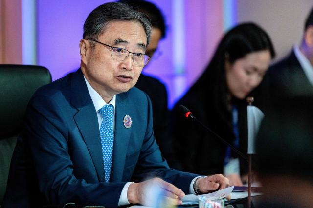 South Korea Foreign Minister Cho Hyun speaks as he attends the ASEAN Post-Ministerial Conference with South Korea during the Association of Southeast Asian Nations (ASEAN) Foreign Ministers' Meeting in Pasay, Metro Manila on July 22, 2026. (Photo by Ezra Acayan / POOL / AFP)