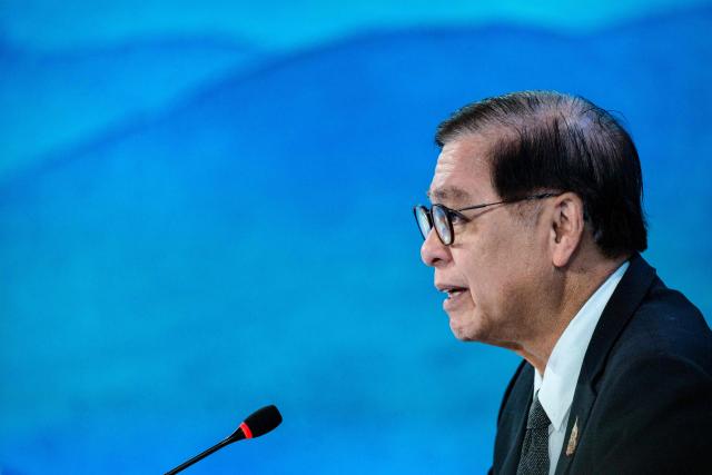 Thailand's Deputy Prime Minister and Foreign Minister Sihasak Phuangketkeow speaks during the ASEAN Post-Ministerial Conference with South Korea during the Association of Southeast Asian Nations (ASEAN) Foreign Ministers' Meeting in Pasay, Metro Manila on July 22, 2026. (Photo by Ezra Acayan / POOL / AFP)