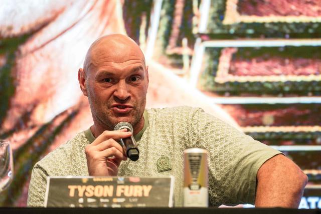 Britain's Tyson Fury speaks during a press conference ahead of his charity boxing bout against Poland's Mariusz Wach in Pattaya on July 22, 2026. (Photo by Chanakarn LAOSARAKHAM / AFP)