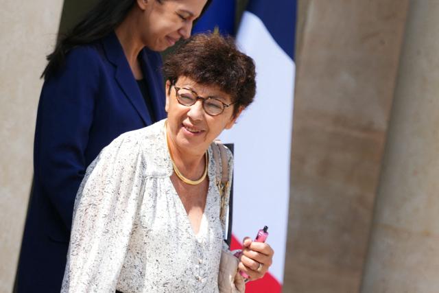 France's Environment Minister Monique Barbut leaves after the weekly cabinet meeting at the Elysee Palace in Paris on July 22, 2026. (Photo by Dimitar DILKOFF / AFP)