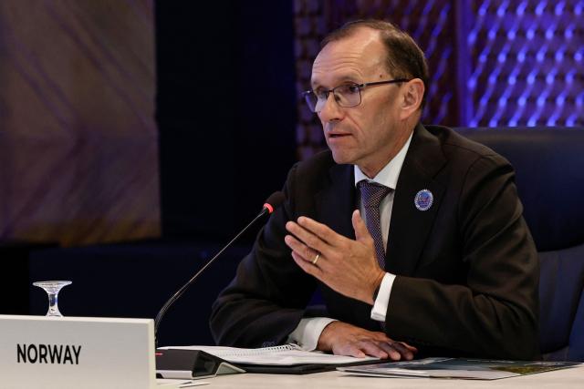 Norway's Foreign Minister Espen Barth Eide speaks during the ASEAN Trilateral Meeting with Norway on the sidelines of the Association of Southeast Asian Nations (ASEAN) Foreign Ministers' Meeting in Pasay, Metro Manila on July 22, 2026. (Photo by Rolex DELA PENA / POOL / AFP)