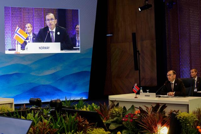 Norway's Foreign Minister Espen Barth Eide speaks during the ASEAN Trilateral Meeting with Norway on the sidelines of the Association of Southeast Asian Nations (ASEAN) Foreign Ministers' Meeting in Pasay, Metro Manila on July 22, 2026. (Photo by Rolex DELA PENA / POOL / AFP)