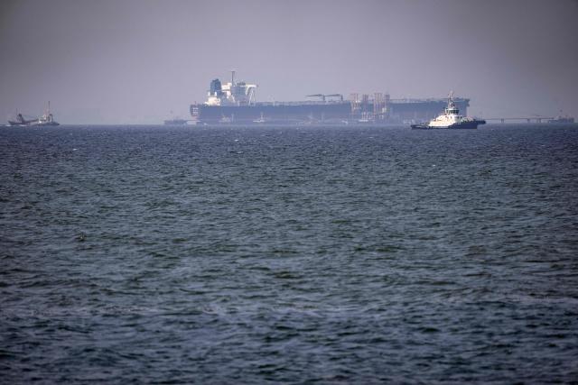 An oil tanker is moored at the Keiyo Sea-Berth in Sodegaura, Chiba prefecture on on July 22, 2026. (Photo by Yuichi YAMAZAKI / AFP)