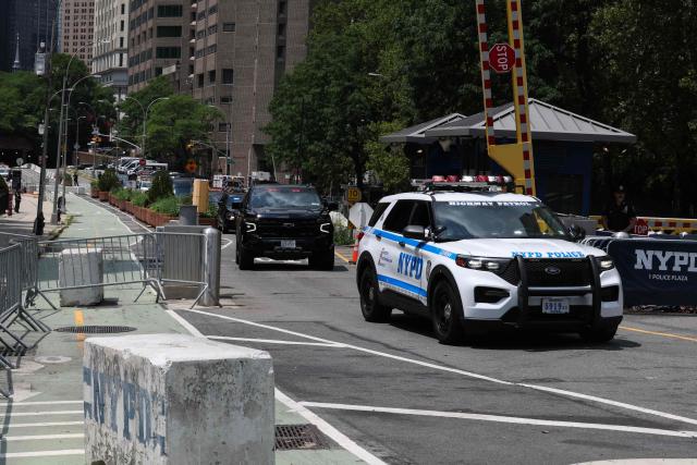A convoy believed to be carrying ousted Venezuelan president Nicolas Maduro departs outside the Daniel Patrick Moynihan Federal Courthouse in New York City on July 22, 2026, following his federal court appearance. Venezuela's ousted president Nicolas Maduro is set to appear before a New York court Wednesday, his third public hearing since the US military captured him in a stunning nighttime raid in January. The former leader, 63, and wife Cilia Flores have been held in a Brooklyn jail since the US military operation, awaiting trial on drug trafficking, firearms and other charges. (Photo by TIMOTHY A. CLARY / AFP)