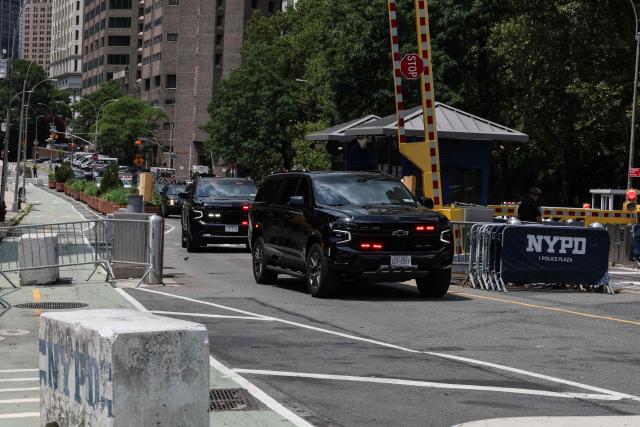 A convoy believed to be carrying ousted Venezuelan president Nicolas Maduro departs outside the Daniel Patrick Moynihan Federal Courthouse in New York City on July 22, 2026, following his federal court appearance. Venezuela's ousted president Nicolas Maduro is set to appear before a New York court Wednesday, his third public hearing since the US military captured him in a stunning nighttime raid in January. The former leader, 63, and wife Cilia Flores have been held in a Brooklyn jail since the US military operation, awaiting trial on drug trafficking, firearms and other charges. (Photo by TIMOTHY A. CLARY / AFP)