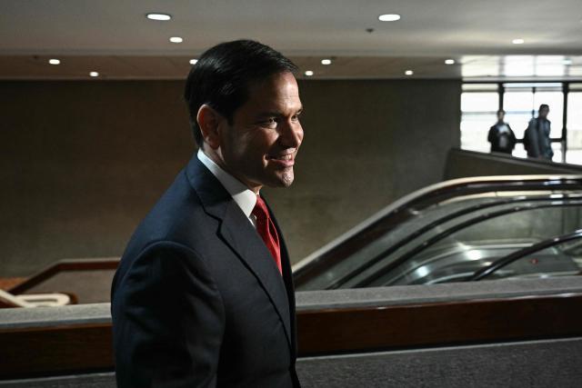 US Secretary of State Marco Rubio walks between meetings during the Association of Southeast Asian Nations (ASEAN) Foreign Ministers Meeting in Pasay, Metro Manila on July 23, 2026. (Photo by Brendan SMIALOWSKI / POOL / AFP)