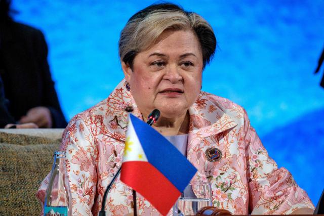 Philippines Foreign Secretary Theresa Lazaro speaks as she hosts the 33rd ASEAN Regional Forum (ARF), part of the Association of Southeast Asian Nations (ASEAN) Foreign Ministers Meeting in Pasay, Metro Manila on July 23, 2026. (Photo by Ezra Acayan / POOL / AFP)