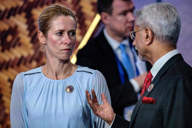 India External Affairs Minister S. Jaishankar (R) speaks with EU European Commission Vice-President Kaja Kallas prior to the 33rd ASEAN Regional Forum (ARF), part of the Association of Southeast Asian Nations (ASEAN) Foreign Ministers Meeting in Pasay, Metro Manila on July 23, 2026. (Photo by Ezra Acayan / POOL / AFP)
