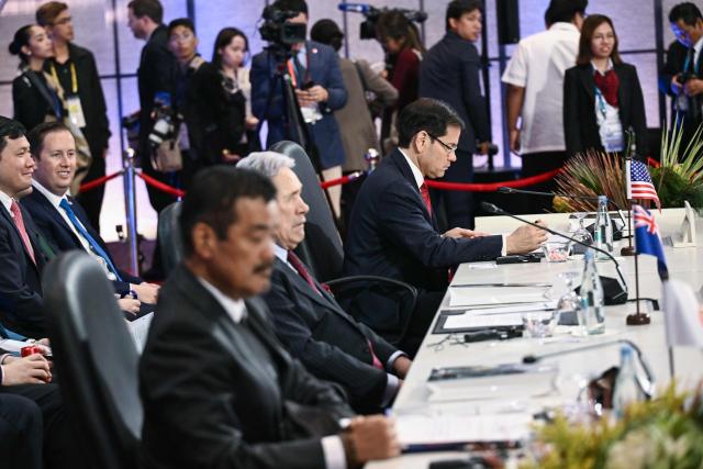 US Secretary of State Marco Rubio attends the East Asia Summit Foreign Ministers’ Meeting, part of the Association of Southeast Asian Nations (ASEAN) Foreign Ministers Meeting in Pasay, Metro Manila on July 23, 2026. (Photo by Brendan SMIALOWSKI / POOL / AFP)