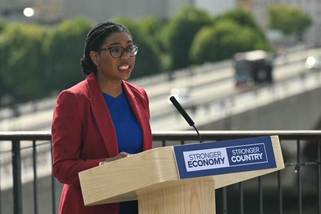 Britain's main opposition Conservative Party leader Kemi Badenoch delivers a speech at IET (Institute of Engineering and Technology) in London on July 23, 2026. (Photo by JUSTIN TALLIS / AFP)