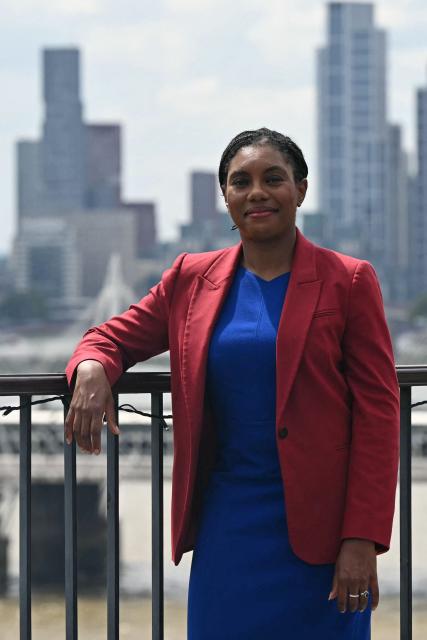 Britain's main opposition Conservative Party leader Kemi Badenoch poses for a photo after delivering a speech at IET (Institute of Engineering and Technology) in London on July 23, 2026. (Photo by JUSTIN TALLIS / AFP)