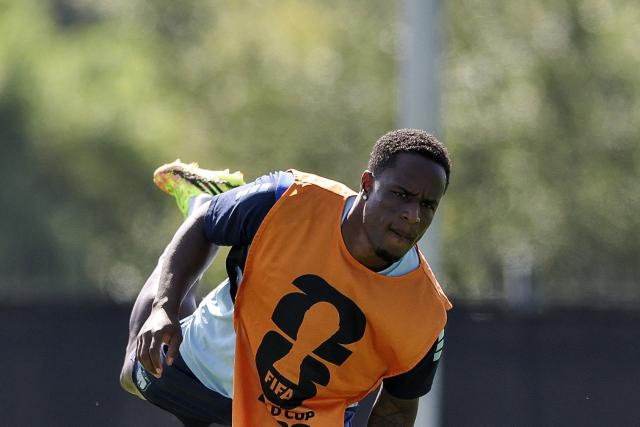 (FILES) Cape Verde's forward #07 Jovane Cabral takes part in a training session at Waters Sportsplex in Tampa on July 1, 2026, ahead of the 2026 FIFA World Cup football tournament round of 32 match between Argentina and Cape Verde. Brazil's Gremio announced on July 23, 2026 the signing of one of the players from Cape Verde’s surprise World Cup 2026 squad, striker Jovane Cabral. (Photo by PATRICIA DE MELO MOREIRA / AFP)