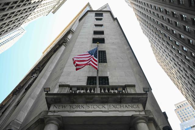 View of the New York Stock Exchange (NYSE) on July 23, 2026 in New York. Wall Street stocks tumbled as oil prices shot higher on worsening effects of the US-Iran war while Tesla and Google parent Alphabet fell sharply after earnings reports. International oil benchmark Brent North Sea crude topped $100 a barrel after Yemen's Iran-backed Houthi rebels struck oil tankers in the Red Sea. The attack brought the war roiling the Middle East to a new front. (Photo by ANGELA WEISS / AFP)
